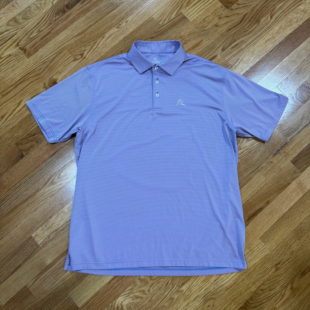 Rhoback Performance Polo Mens XL Pink Blue Short Sleeve Golf